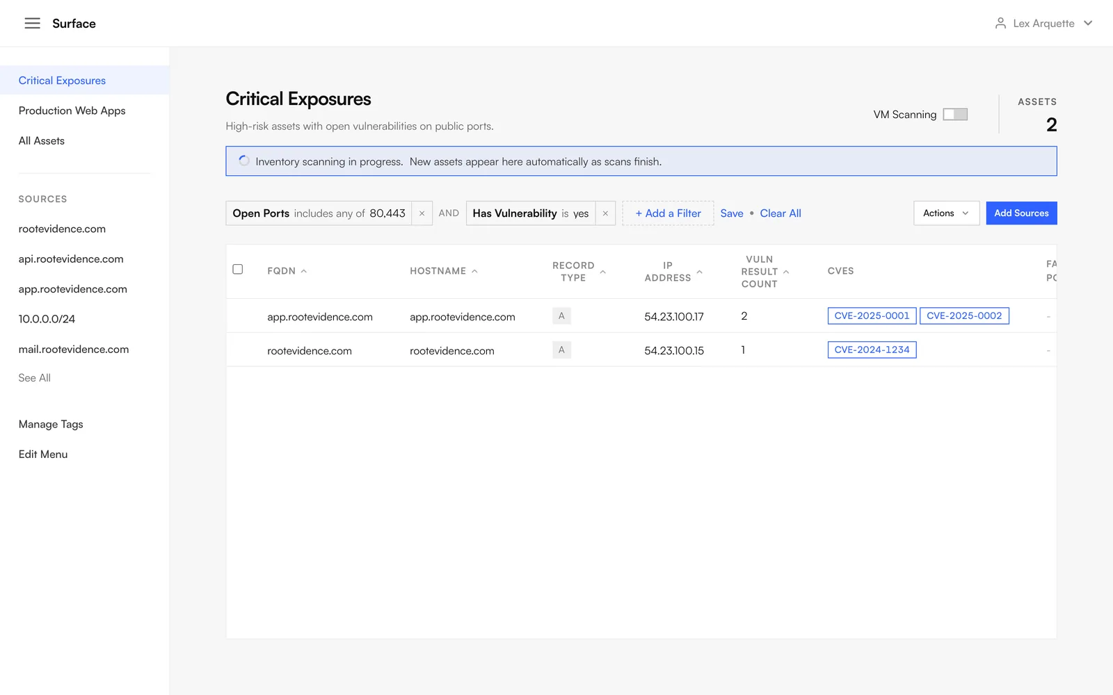 Attribution view in Evidence Surface